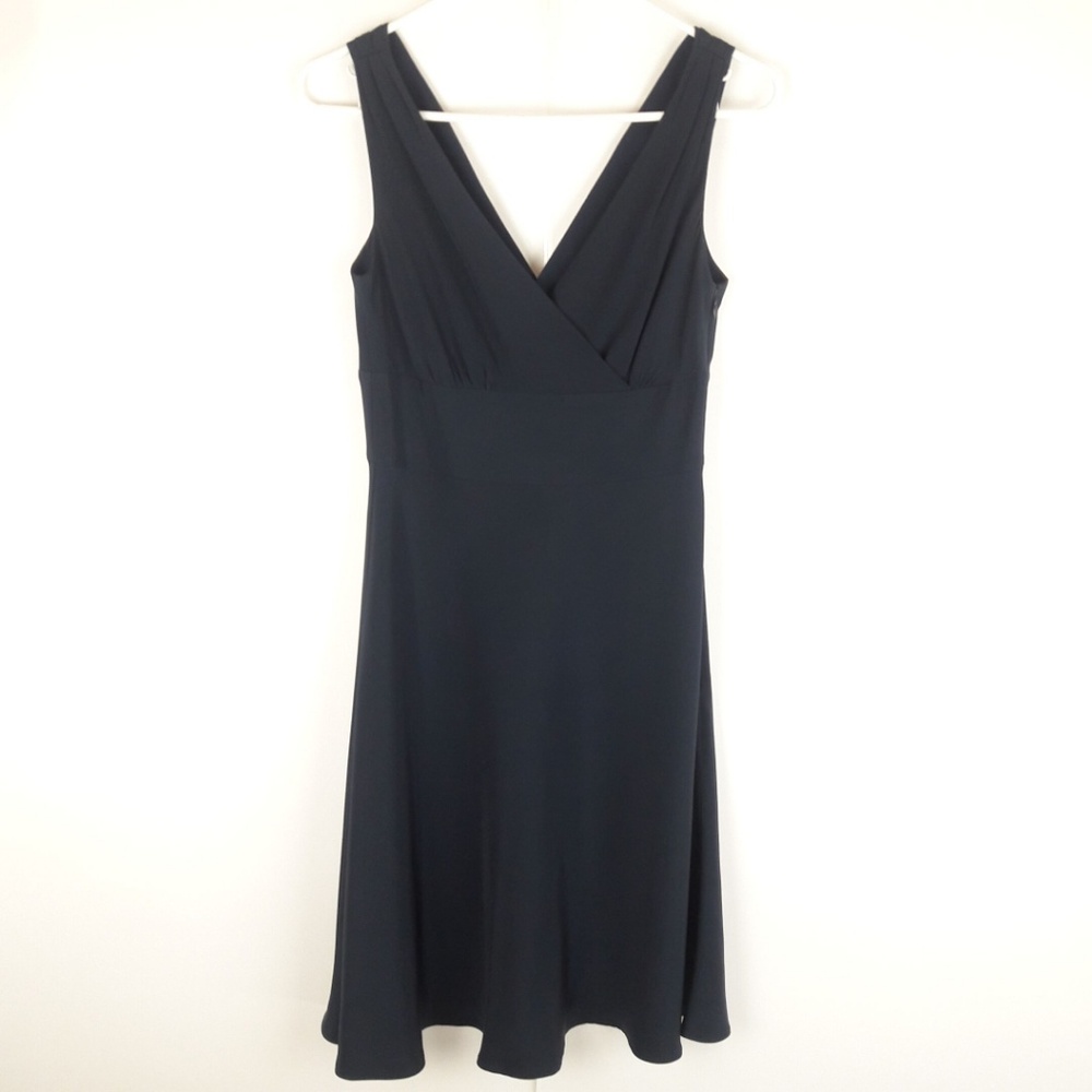 J. Crew Navy V-Neck Midi Dress